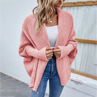 Knitted Oversized Cardigan with Draped Collar | Emilia