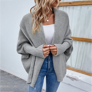 Knitted Oversized Cardigan with Draped Collar | Emilia