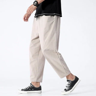 Kyoto Linen Cropped Pants | Lightweight & Breathable Trousers Men