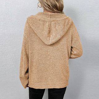 Relaxed Hooded Knit Cardigan – Soft, Cozy & Layer-Ready