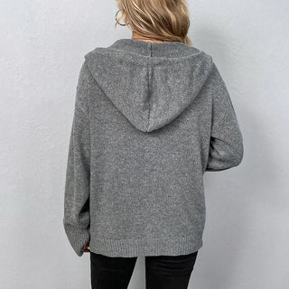 Relaxed Hooded Knit Cardigan – Soft, Cozy & Layer-Ready