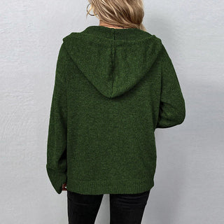 Relaxed Hooded Knit Cardigan – Soft, Cozy & Layer-Ready