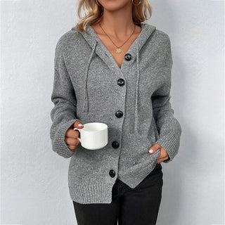 Relaxed Hooded Knit Cardigan – Soft, Cozy & Layer-Ready