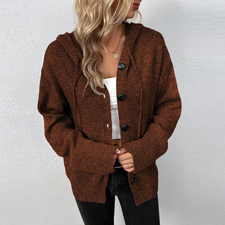 Relaxed Hooded Knit Cardigan – Soft, Cozy & Layer-Ready