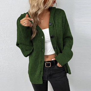 Relaxed Hooded Knit Cardigan – Soft, Cozy & Layer-Ready