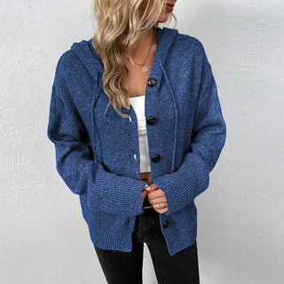 Relaxed Hooded Knit Cardigan – Soft, Cozy & Layer-Ready