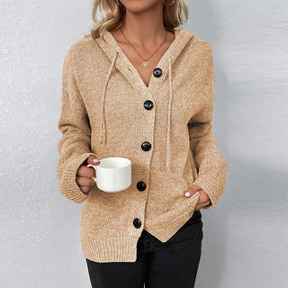 Relaxed Hooded Knit Cardigan – Soft, Cozy & Layer-Ready