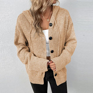 Relaxed Hooded Knit Cardigan – Soft, Cozy & Layer-Ready