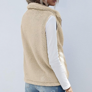 Zipper Pocket Fleece Vest | Nadine